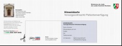 Vorschaubild Vorschaubild 1: Hinweiskarte zur Vorsorgevollmacht/Patientenverfügung