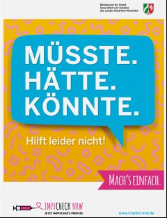 Vorschaubild 1: Plakat: Müsste. Hätte. Könnte.Hilft leider nicht!